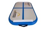 Side view of the AirTumble AirBoard, focusing on the handle for easy portability, with the inflatable surface designed for versatile training.