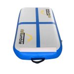 Blue AirTumble inflatable AirBlock mat with cross design and carry handle