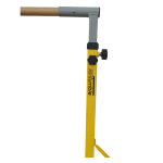 Yellow and gray adjustable gym bar stand with secure tightening knob