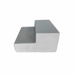 A picture of Airtumble gray soft foam step block side view.