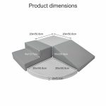 Airtumble soft play set with labeled dimensions for each piece, including ramps, steps, and curved base.