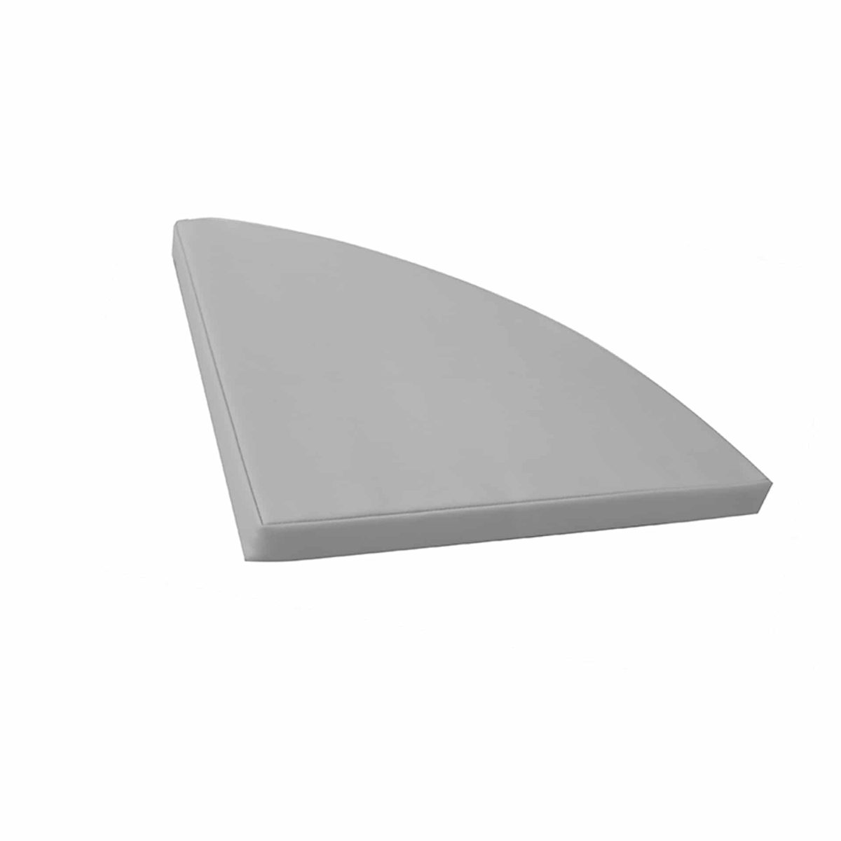 A picture of Airtumble gray soft foam quadrant shape block side view.