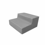 A picture of Airtumble gray soft foam step block side view.