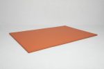 Flat rectangular orange gymnastics mat with cushioned surface for safe exercise.