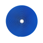 Airtumble blue hook-and-loop tape roll, top view.
