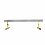 AirTumble balance beam, a long, narrow beam supported by two stands, designed for gymnastics training and improving balance skills.