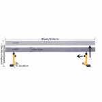 8ft grey gymnastics balance beam with adjustable yellow support legs for stability