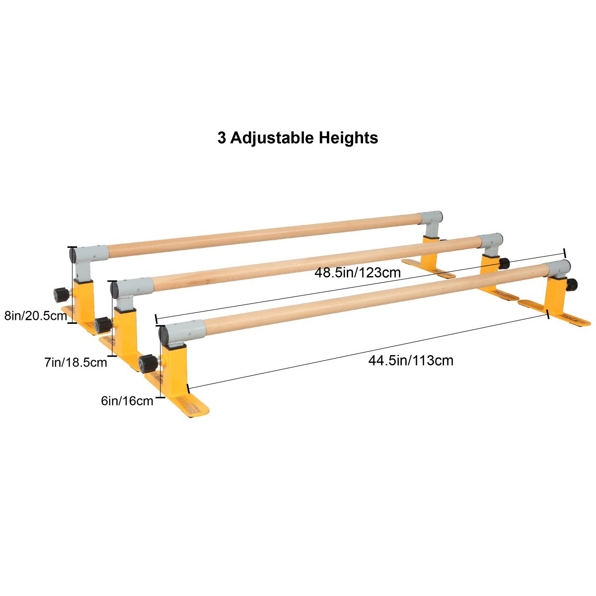 Set of AirTumble Adjustable Gymnastics Parallettes, designed for strength training, calisthenics, and gymnastics practice.