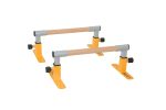 Two AirTumble Adjustable Gymnastics Handstand Bars shown side by side, featuring adjustable heights and durable frames.