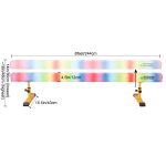 The AirTumble Adjustable Gymnastics Beam with height and width dimensions.
