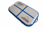 Top view of the AirTumble AirBoard, highlighting its smooth, cushioned surface ideal for gymnastics and sports activities.