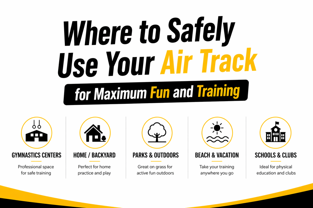 Gymnastics air track training session